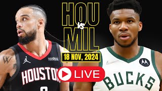 🔴LIVE  Milwaukee Bucks Vs Houston Rockets Full Game  NBA Live  NOV 18 2024  2k [upl. by Im]