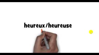 How to pronounce heureux  heureuse [upl. by Barmen513]