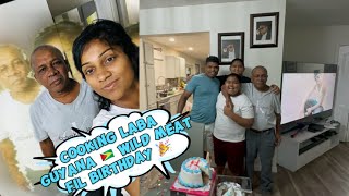 🇬🇾 COOKING LABA  WILD MEAT  WATRASH  PACHOWNIE  CHICKEN CURRY  BIRTHDAY CELEBRATION [upl. by Netsirt130]