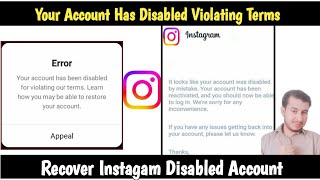 How to Restore Instagram Disabled Account  Your Account Has Been Disabled Violating Our Terms 2024 [upl. by Christen]