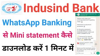 How To Register Indusind Bank WhatsApp Banking  Indusind Bank Ka Mini statement Kaise Nikale 2023 [upl. by Attalie]