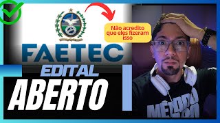 Edital FAETEC 2025 Detalhado Requisitos Datas e as principais informações [upl. by Hyo]