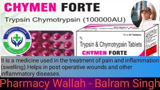 Trypsin Chymotrypsin Tab Use Sides Effects Contraindications Brand Name PWBalramSingh [upl. by Marozik]