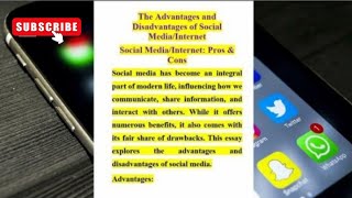 Social MediaEssay in English │ Internet Essay in English │Advantages amp Disadvantages │ [upl. by Amsab]