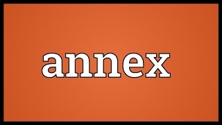 Annex Meaning [upl. by Fanning458]