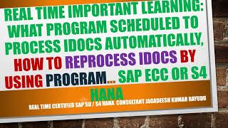 WHAT PROGRAM SCHEDULED TO PROCESS IDOCS AUTOMATICALLY how to reprocess idocs by using program… sap [upl. by Ynneb]