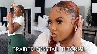 EASIEST Sleek Braided Ponytail using Ginger Braiding Hair Tips for Beginners  Naturally Sunny [upl. by Alma191]