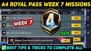 A4 WEEK 7 MISSION 🔥 PUBG WEEK 7 MISSION EXPLAINED 🔥 A4 ROYAL PASS WEEK 7 MISSION 🔥 C5S15 RP MISSIONS [upl. by Lewap]