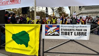 Part 3 Ongoing protest against Guimet Museum’s removal of Tibet by SFT France ampTYC France [upl. by Coppock]