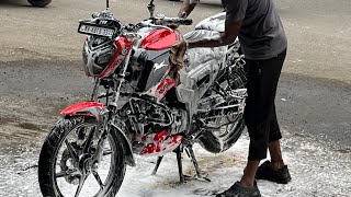 Ek Aur video meri pyari bike ke liye  TVS Raider 125 washing time with different directions 😎 [upl. by Reinertson]