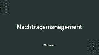 Nachtragsmanagement in Capmo [upl. by Hirsh]