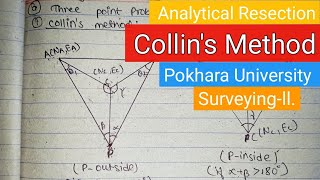 Method of resection  Collins Method VVI for Boards surveyingll BE Civil  Pokhara University [upl. by Malva]