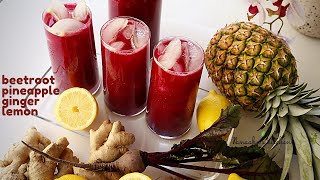 Refreshing Immune boosting Beetroot Pineapple Ginger and Lemon juice Enjoy [upl. by Trebo330]