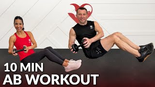 10 Minute Ab Workout at Home for Women amp Men With Dumbbells or Without Equipment Weights [upl. by Hellman]