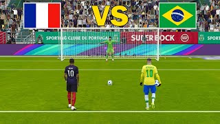 Brazil vs France  Penalty Shootout  FIFA World Cup  Neymar vs Benzema  eFootball PES Gameplay [upl. by Monie]