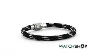 Unique Jewellery Mens Stainless Steel Leather Bracelet B242BL19CM [upl. by Yasmeen]