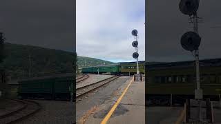 The rutland arrives at Bellows Falls VT crossing the NECR main trackside vermont greenmountains [upl. by Nnov480]