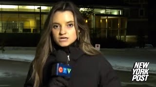 Canadian TV reporter Jessica Robb suffers scary medical emergency on air  New York Post [upl. by Clements]