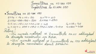 Înmulțirea cu 10 sau 100 Împărțirea la 10 sau 100  Matematică pentru clasa a IIIa [upl. by Otreblanauj]