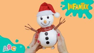 Como fazer um Boneco de Neve Natal  Infantix [upl. by Fulmer]