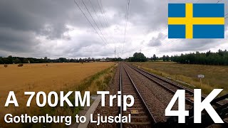 4K CABVIEW A 700KM Trip Gothenburg to Ljusdal [upl. by Marya]