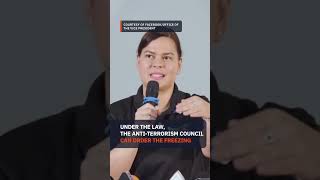 Sara Duterte cries foul as antiterror law is turned against her [upl. by Grath]