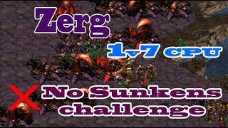 Starcraft Remastered  Zerg 1v7 CPU  What happen if Zerg didnt build Sunken [upl. by Kylah]