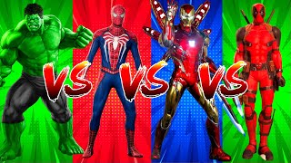 SUPERHERO COLOR DANCE CHALLENGE Hulk vs SpiderMan vs Iron Man vs Deadpool [upl. by Garfield]