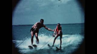 Nixon Family Films Julie and Tricia Nixon waterskiing 1958 [upl. by Theresina306]