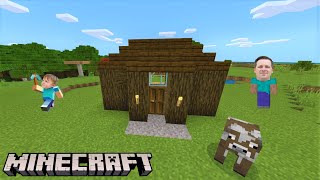 Minecraft survival ep 1  Finding a village and building a house [upl. by Seema980]