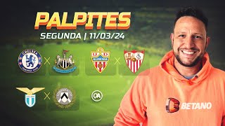 PALPITES DE FUTEBOL PARA HOJE 11032024  JOGOS DE SEGUNDA  CHELSEA X NEWCASTLE  BILHETE PRONTO [upl. by Glimp966]