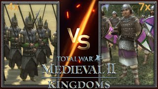 Can 4 Janissary Heavy Infantries Beat 7 Byzantine Infantries in Medieval 2 Total War  Kingdoms [upl. by Eidualc]