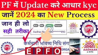 PF Aadhar Kyc kaise kare Online 2024  Aadhar kyc update Online  Aadhar link in uan  pf kyc update [upl. by Enniroc]