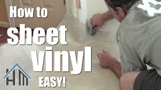 How to install vinyl floor sheet vinyl Easy Home Mender [upl. by Takken]