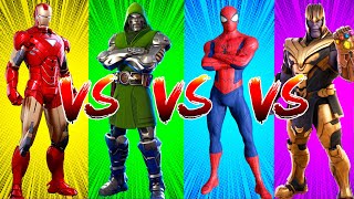 SUPERHERO COLOR DANCE CHALLENGE Iron Man vs Doctor Doom vs SpiderMan vs Thanos [upl. by Germann937]