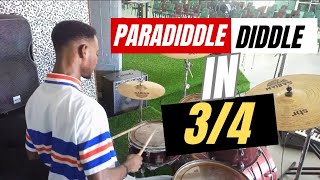 How I applied the Single Paradiddle Diddle in 34 GrooveDRUM LESSON [upl. by Mozza]