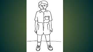 How to draw a boy easy step by stepnewlessonofdrawingyoutubeshortsshort [upl. by Arianne]