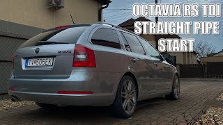 OCTAVIA 2 RS TDI STRAIGHT PIPE START [upl. by Eugnimod]