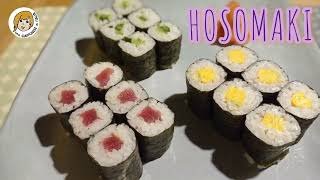 HOSOMAKI SUSHI ARROTTOLATO SOTTILE  Spiegato passo a passo da una Giapponese [upl. by Blayne]