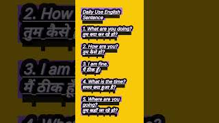 Daily Use Sentences englishvocabularyspokenenglishspokenen glishspokenenglish [upl. by Eihtak775]