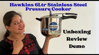 Hawkins 6Ltr Pressure Cooker  Unboxing Review amp Demo  Big Cooker 6 Litre Review  Hawkins [upl. by Opal]