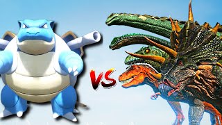 Blastoise Vs Ark dinos  pokemon Vs dino  dino vs dino [upl. by Singer]