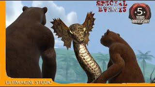 dinosaur battle  special events   arctodus simus vs titanoboa  fanmade [upl. by Oiredised]