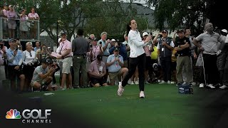 Caitlin Clark hits driving range tees off at The Annika proam  Golf Channel [upl. by Harad]