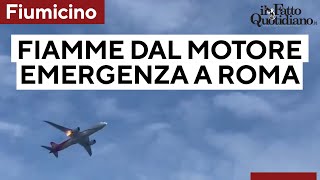 Avaria al motore poco dopo il decollo volo rientra a Fiumicino a 30 minuti dalla partenza [upl. by Neerhtak]