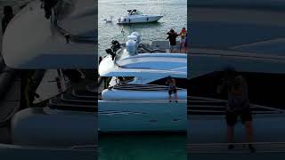 Everything is ready for the party aboard the Pershing 90 yacht “Jerico”spotted at Haulover SandBar [upl. by Eaner]