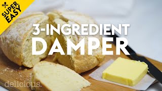 This ThreeIngredient Damper Bread Recipe Is A Major Time Saver  delicious Australia [upl. by Lleval]