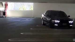 BMW 740i e38 exhaust in parking garage [upl. by Tedie811]