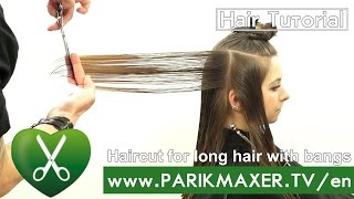 Haircut for long hair with bangs parikmaxer TV USA [upl. by Connett233]