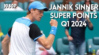 Jannik Sinner  Super Points in 2024 Q1  Staggering Points Compilation HD [upl. by Aicenet]